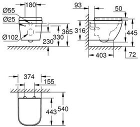 GROHE Wand-Tiefspül-WC-Set Euro Keramik spülrandl awe - VPE: 8