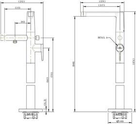 V&B Einhand-Wannenarmatur CONUM Standarmatur, 252x876x259mm matt black