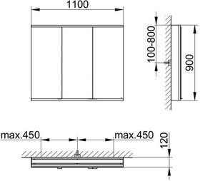 Keuco Spiegelschrank ROYAL MODULAR 2.0 Breite 1100mm Höhe 900mm Tiefe 120mm