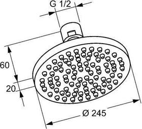 Kludi Eco-Tellerkopfbrause A-QA DN 15 d= 245mm chr