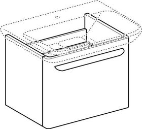 Geberit Waschtischunterschrank MYDAY 540x410x430mm Lack weiß hochglanz