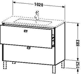 Duravit Waschtischunterbau BRIOSO Gri Frontfarbe 683x1020x479mm lichtbl ma