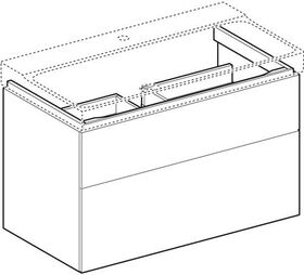 Geberit Waschtischunterschrank XENO² 880x530x462mm Lack matt/greige