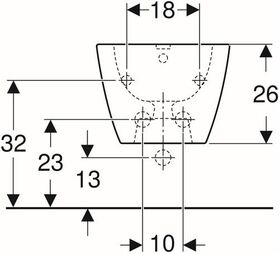 Geberit Wandbidet SMYLE Square mit Überlauf, geschlossene Form weiß