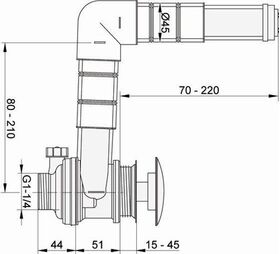 Keuco Ab-/Überlaufgarnitur Push-Open 1 1/4Zoll vc