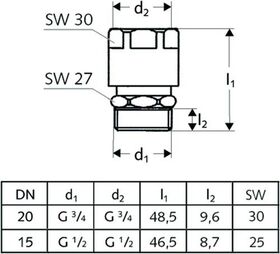 Schell Durchfluss-Rohrbelüfter Bauform C chrom 3/4Zoll