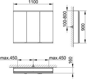 Keuco Spiegelschrank ROYAL MODULAR 2.0 Breite 1100mm Höhe 900mm Tiefe 160mm