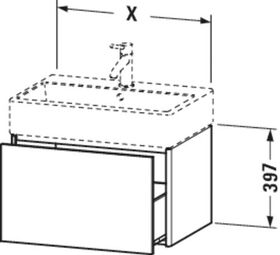 Duravit Waschtischunterbau XSQUARE 397x484x460mm lichtblau seidenmatt