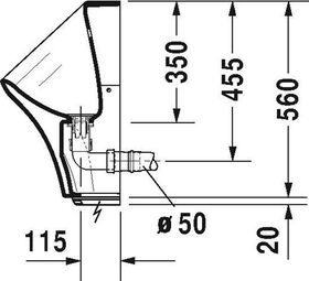 Duravit Elektro-Urinal DURASTYLE 300x340mm Netzans Zul v hint o Fliege we