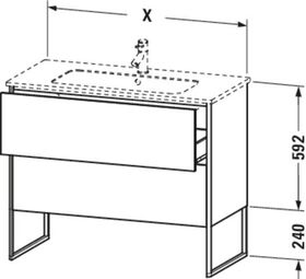 Duravit Waschtischunterbau XSQUARE 832x610x478mm weiß seidenmatt