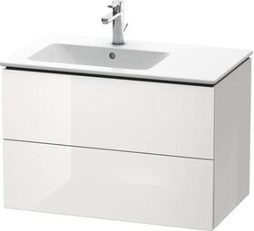 Duravit Waschtischunterbau L-CUBE 820x481mm 2 Schubk we hgl ES Ahorn mitte