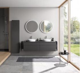 Duravit Hochschrank L-CUBE 400x363x1760mm Ans rechts graphit matt