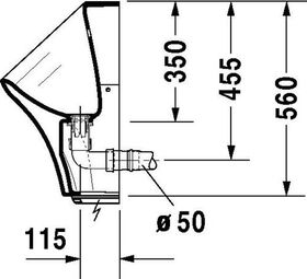 Duravit Elektro-Urinal DURASTYLE 300x340mm Bat Zul v hint o Fliege HG we