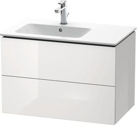 Duravit Waschtischunterbau L-CUBE 550x820x481mm Be links schwarz hochglanz