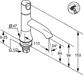 Standventil O-CEAN DN 15 Zylindergriff chr