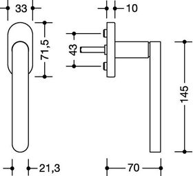 Fenstergriff 270XAFG.1 VA ma geschl.35mm Stand.HEWI