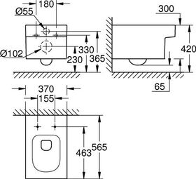 GROHE Wand-Tiefspül-WC Cube Keramik spülrandlos PureGuard/alpinweiß