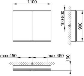 Keuco Spiegelschrank ROYAL MODULAR 2.0 Breite 1100mm Höhe 900mm Tiefe 160mm