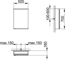 Keuco Spiegelschrank ROYAL MODULAR 2.0 Breite 500mm Höhe 700mm Tiefe 160mm