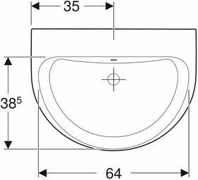 Geberit Waschtisch RENOVA o HL mit Überlauf 700x520mm weiß KT