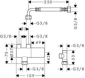 HG Untertischthermostat Aufputz chrom