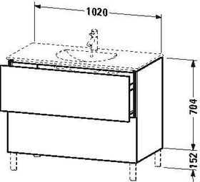 Duravit Waschtischunterbau L-CUBE 534x1020x704mm basalt matt