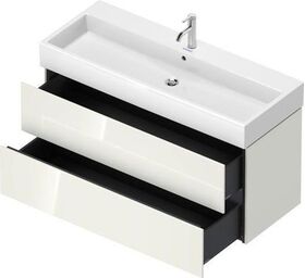 Duravit Waschtischunterbau L-CUBE 1184x459mm 2 Schubk we hgl ES Ah mitte