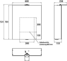 Emco LED-Lichtspiegelschr. PURE 2 STYLE AP 600x721mm 1-tü LED-Aufsstr. Aluminium