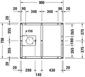 Duravit Fußgestell für Duschwanne Tempano 900x750mm