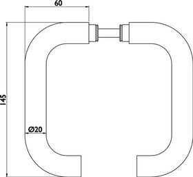 Glastürdrückerpaar 1801 BASIC 01 VA U-Form 4-KT.8mm HERMAT