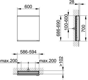 Keuco Spiegelschrank ROYAL MODULAR 2.0 Breite 600mm Höhe 700mm Tiefe 120mm