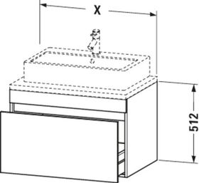 Duravit Konsolenunterschrank DURASTYLE 512x600x548mm weiß matt/weiß matt