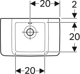 Geberit Handwaschbecken RENOVA PLAN o HL mit Überlauf 400x250mm weiß KT