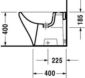 Duravit Stbidet DURASTYLE BACK-TO-WALL m ÜL HLB 370x570mm 1 Hahnloch weiß