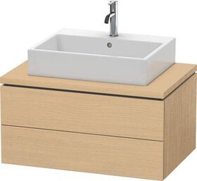 Duravit Waschtischunterbau L-CUBE 820x547mm 2 Schubk we s-matt ES Ah mitte