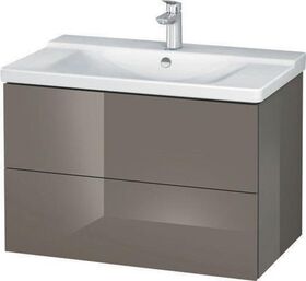 Duravit Waschtischunterbau L-CUBE 820x481x555mm flannel grey hochglanz