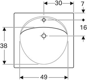 Geberit Waschtisch PRECIOSA 600x550mm m Abl. HL und Überlauf weiß KT