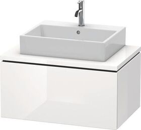 Duravit Waschtischunterbau L-CUBE 820x547mm 1 Ausz. we hgl ES Ahorn mitte