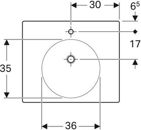 Geberit Waschtisch PRECIOSA II 600x500mm m Abl. HL und Überlauf weiß