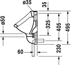 Duravit Urinal KATJA 330x345mm Zulauf von hinten weiß