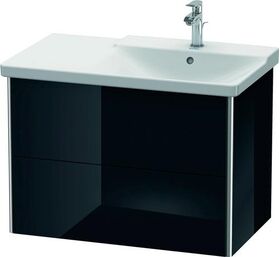 Duravit Waschtischunterbau XSQUARE Be re 565x810x473mm schwarz hochglanz