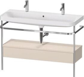 Duravit Waschtischset HAPPY D.2 PLUS 1175x490mm ein Hahnloch taupe supermatt