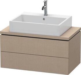 Duravit Waschtischunterbau L-CUBE 820x477mm 2 Schubk we hgl La ES NB mitte