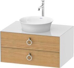 Duravit Waschtischunterbau WHITE TULIP 800x550mm 2 Schubk we sdm ES Eiche mitte