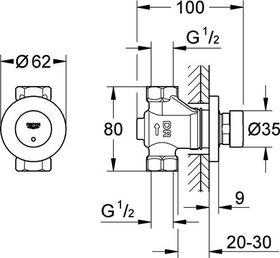 Grohe Selbstschl.DG-Vent. EUROECO CT 1/2Zoll chr