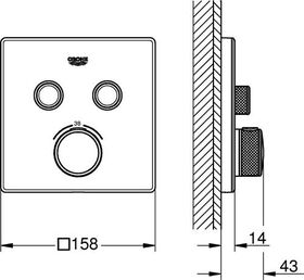 Thermostat GROHTHERM SMARTCONTROL eckig 2 ASV mo wh