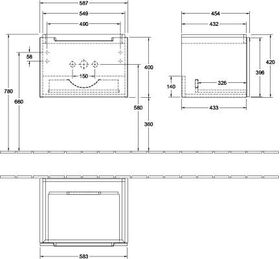 V&B Waschtischunterschrank SUBWAY 2.0 587x420x454mm we matt