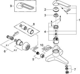 Grohe EH-WTbatt EUROECO SPECIAL 1/2Zoll Ausldg 205mm S-Anschlüsse chr