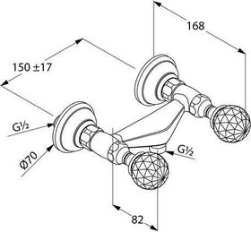 Kludi Brausearmatur ADLON DN 15 m Swarovski-Elementen vergoldet