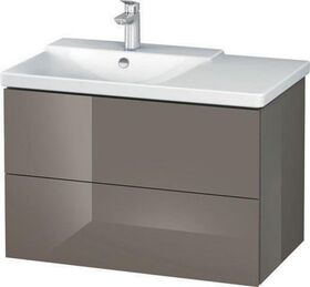 Duravit Waschtischunterbau L-CUBE 820x481x555mm flannel grey hochglanz